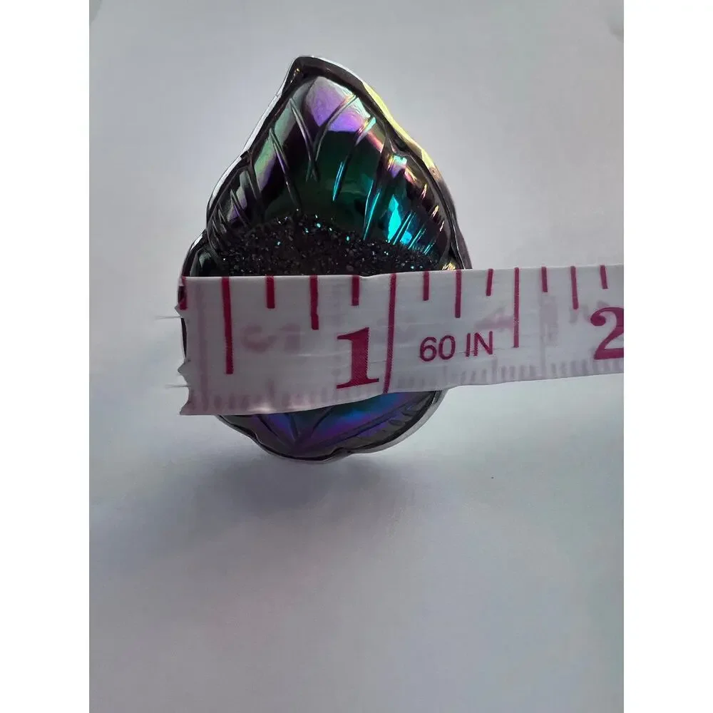SAJEN WINDOW DRUSY FOREST SAJEN SILVER COLLECTION PLATINUM OVER SILVER RING - Picture 10 of 10